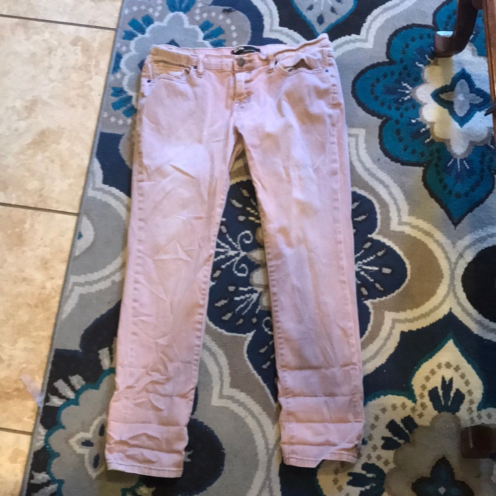 Dusty pink jeans.